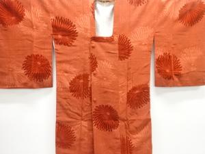 大正ロマン　切りビロード　菊模様ロング道行コート